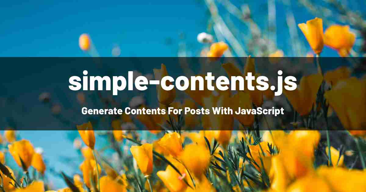 How To Generate Contents For Posts With JavaScript?